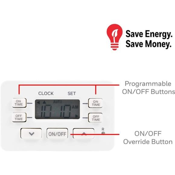 Indoor Digital Timer, 1 Polarized Outlet Timer, 2 Personal ON/OFF Setting 2 Pack - Picture 2 of 7